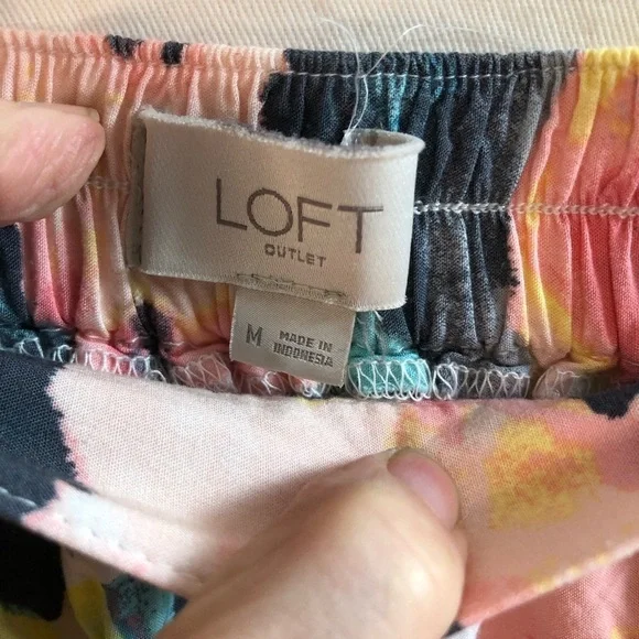 Loft Watercolor Floral Maxi Skirt Sz M Ruffled Tiered Hem Romantic Feminine Boho - Picture 5 of 8